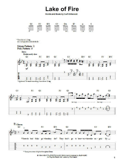Download Nirvana Lake Of Fire Sheet Music and learn how to play Ukulele PDF digital score in minutes