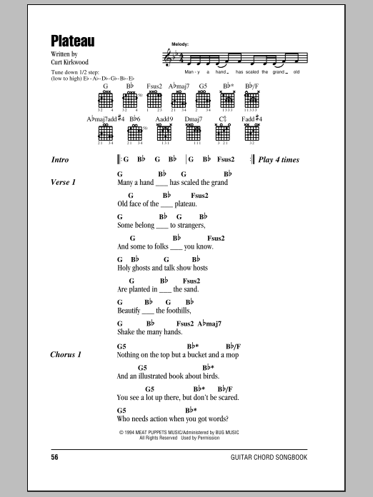 Download Nirvana Plateau Sheet Music and learn how to play Lyrics & Chords PDF digital score in minutes