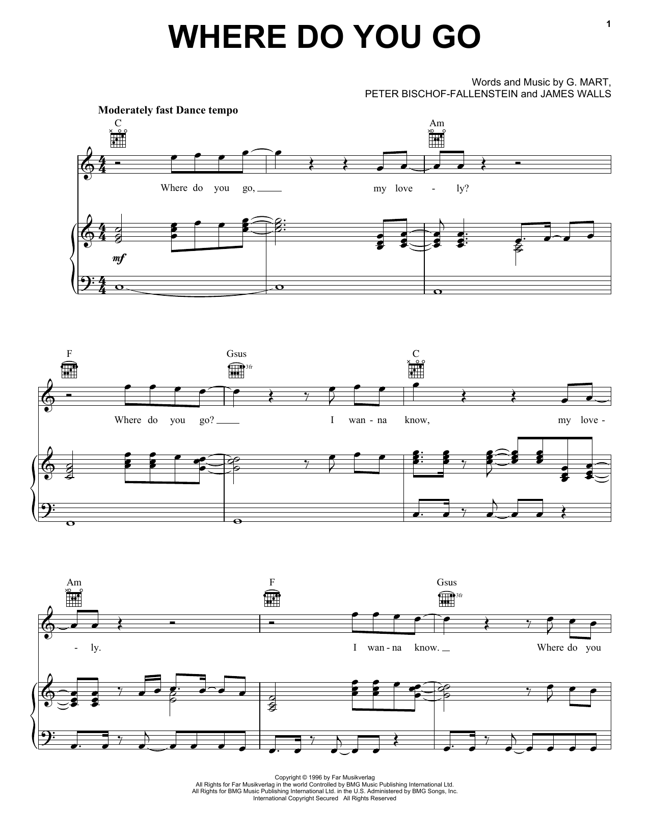 Download No Mercy Where Do You Go Sheet Music and learn how to play Piano, Vocal & Guitar Chords (Right-Hand Melody) PDF digital score in minutes