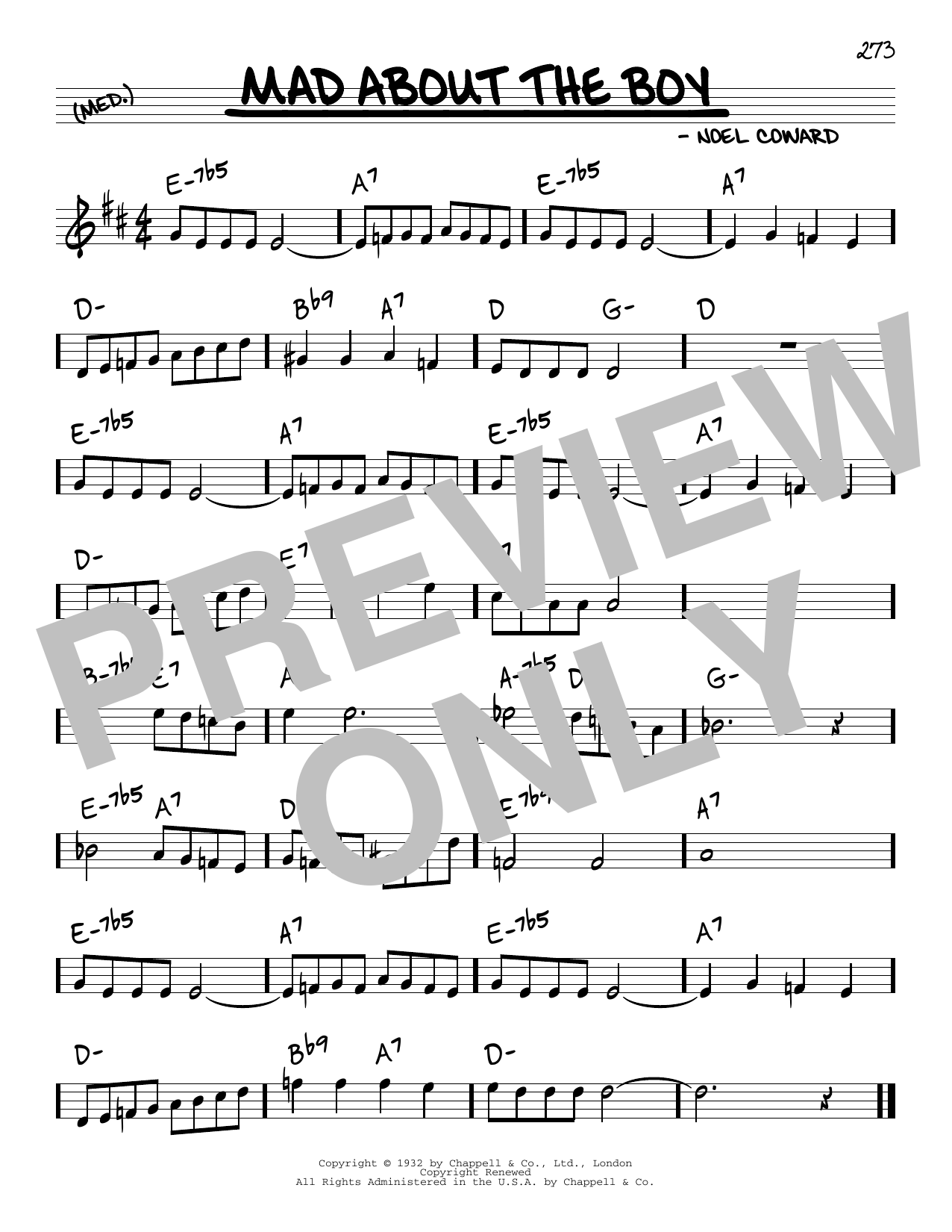 Download Noel Coward Mad About The Boy (from Words And Music) Sheet Music and learn how to play Real Book – Melody & Chords PDF digital score in minutes