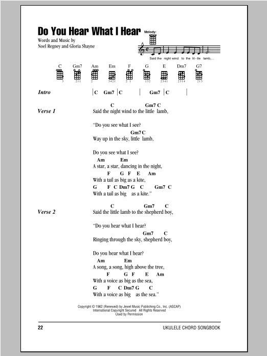 Download Noel Regney Do You Hear What I Hear Sheet Music and learn how to play Melody Line, Lyrics & Chords PDF digital score in minutes