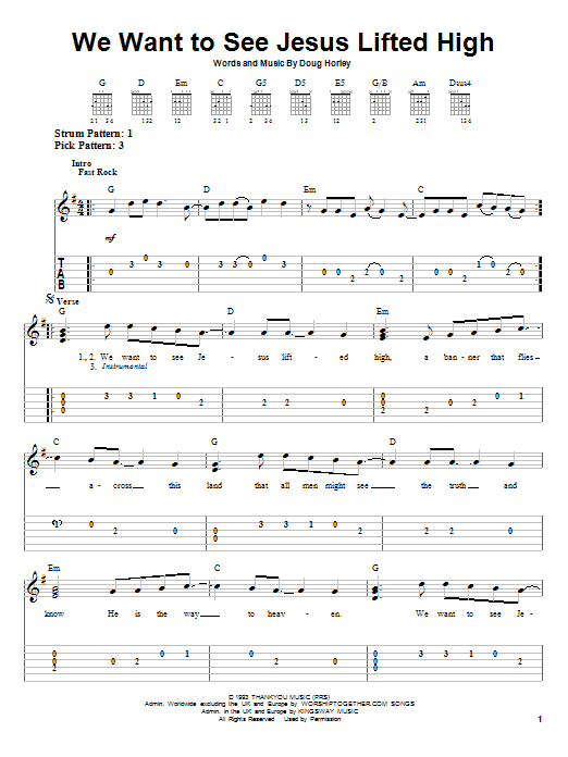 Noel Richards We Want To See Jesus Lifted High Sheet Music Notes 