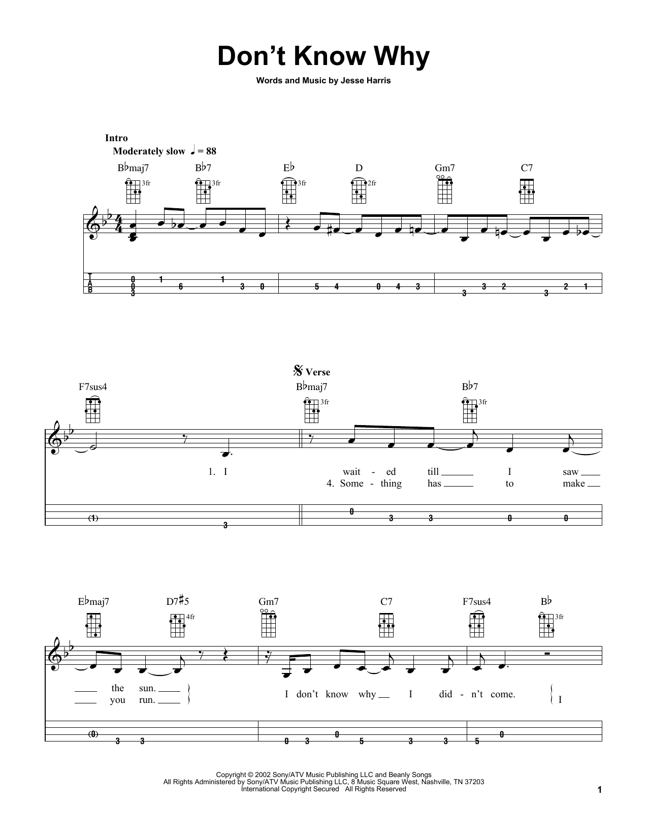 Download Norah Jones Don't Know Why (arr. Bobby Westfall) Sheet Music and learn how to play Mandolin PDF digital score in minutes