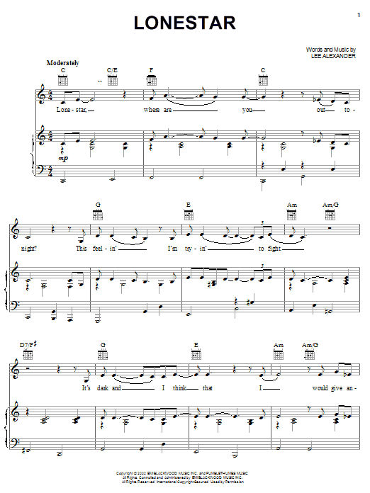 Download Norah Jones Lonestar Sheet Music and learn how to play Easy Guitar Tab PDF digital score in minutes