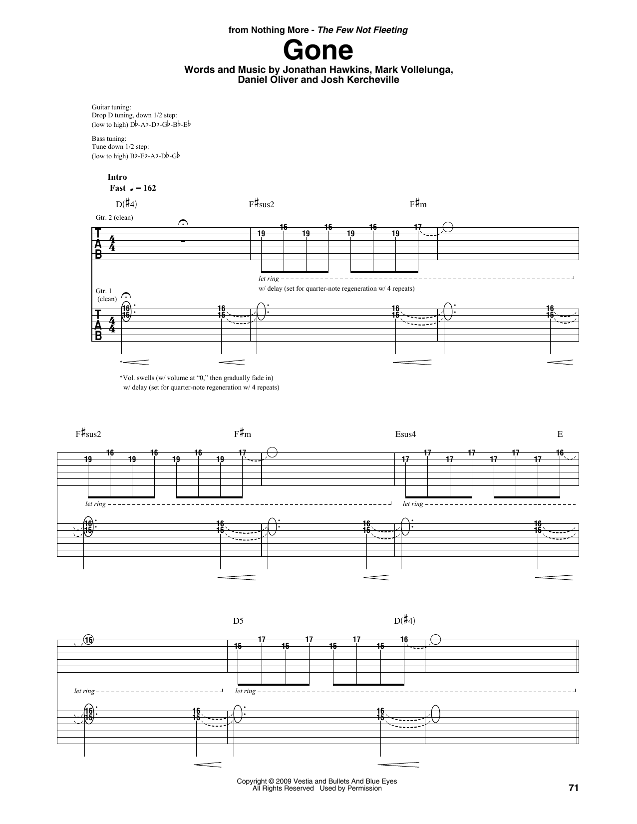 Download Nothing More Gone Sheet Music and learn how to play Guitar Rhythm Tab PDF digital score in minutes