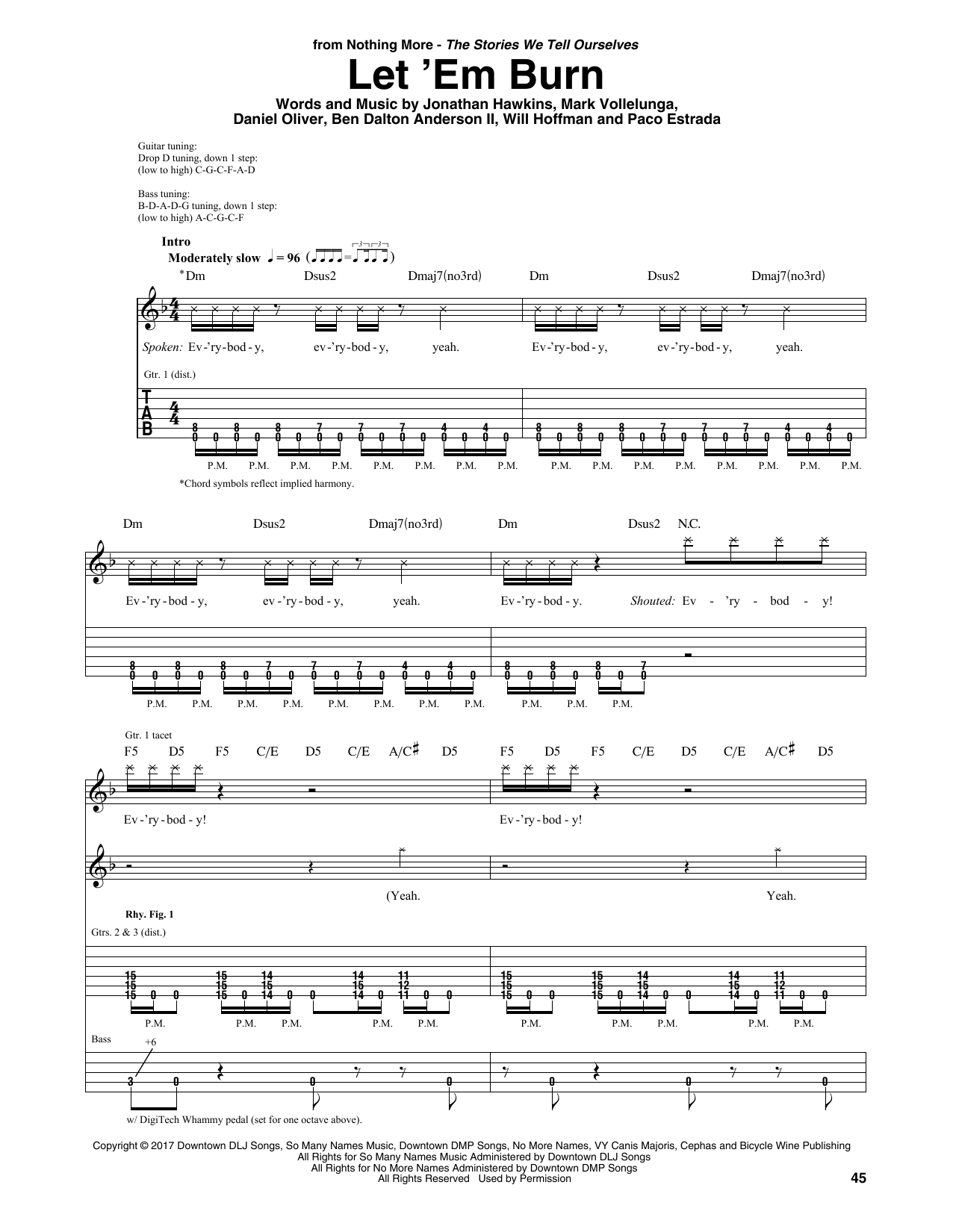 Download Nothing More Let 'Em Burn Sheet Music and learn how to play Guitar Rhythm Tab PDF digital score in minutes