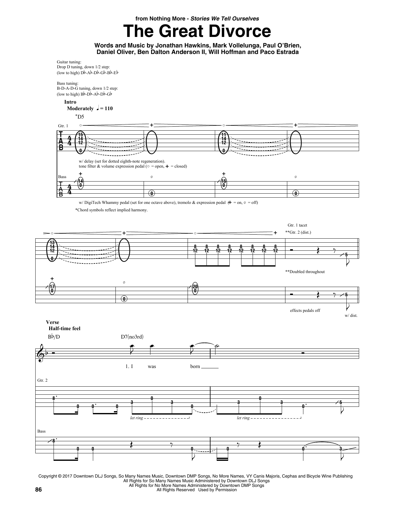 Download Nothing More The Great Divorce Sheet Music and learn how to play Guitar Rhythm Tab PDF digital score in minutes