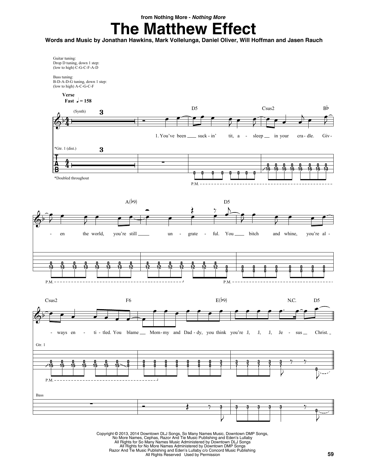 Download Nothing More The Matthew Effect Sheet Music and learn how to play Guitar Rhythm Tab PDF digital score in minutes
