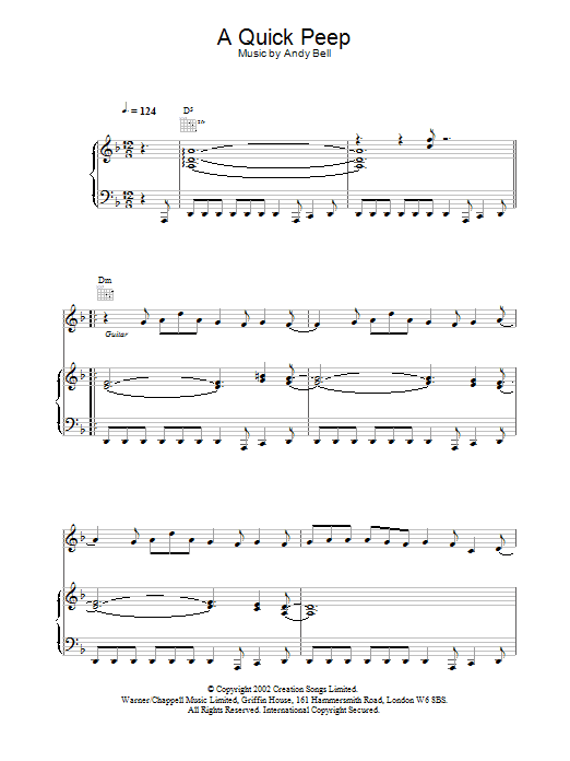 Download Oasis A Quick Peep Sheet Music and learn how to play Piano PDF digital score in minutes