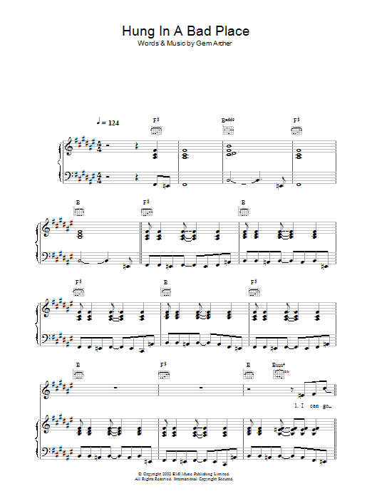 Download Oasis Hung In A Bad Place Sheet Music and learn how to play Piano, Vocal & Guitar PDF digital score in minutes