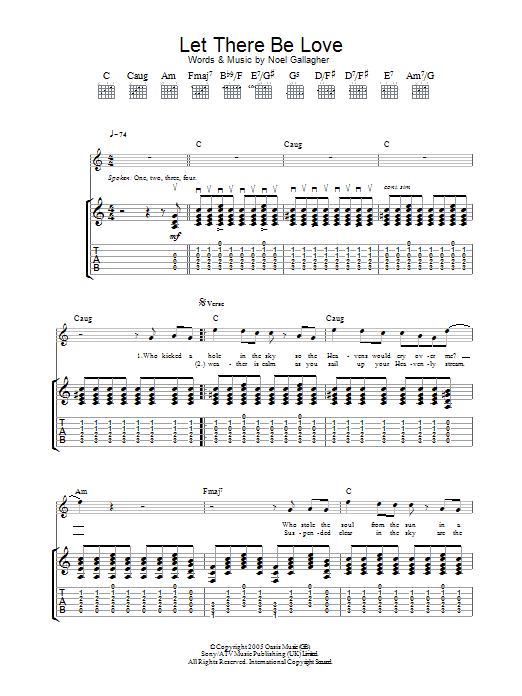 Download Oasis Let There Be Love Sheet Music and learn how to play Keyboard PDF digital score in minutes