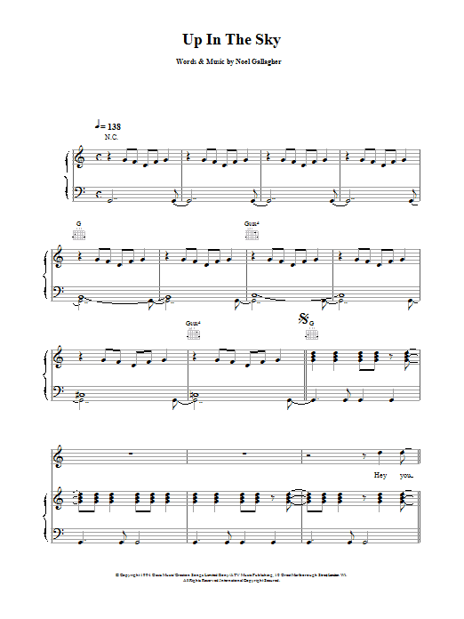 Download Oasis Up In The Sky Sheet Music and learn how to play Guitar Tab PDF digital score in minutes