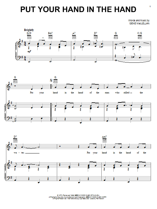 Download Ocean Put Your Hand In The Hand Sheet Music and learn how to play Trumpet PDF digital score in minutes