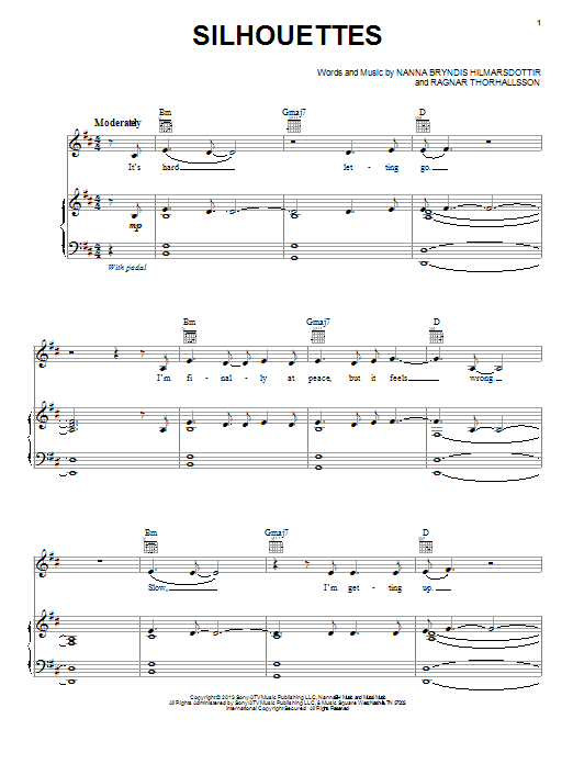 Download Of Monsters And Men Silhouettes Sheet Music and learn how to play Piano, Vocal & Guitar (Right-Hand Melody) PDF digital score in minutes