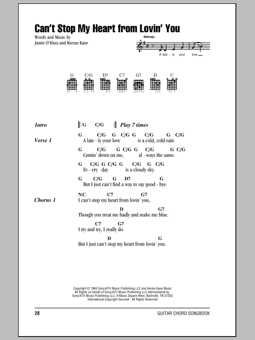 Download O'Kanes Can't Stop My Heart From Lovin' You Sheet Music and learn how to play Lyrics & Chords PDF digital score in minutes