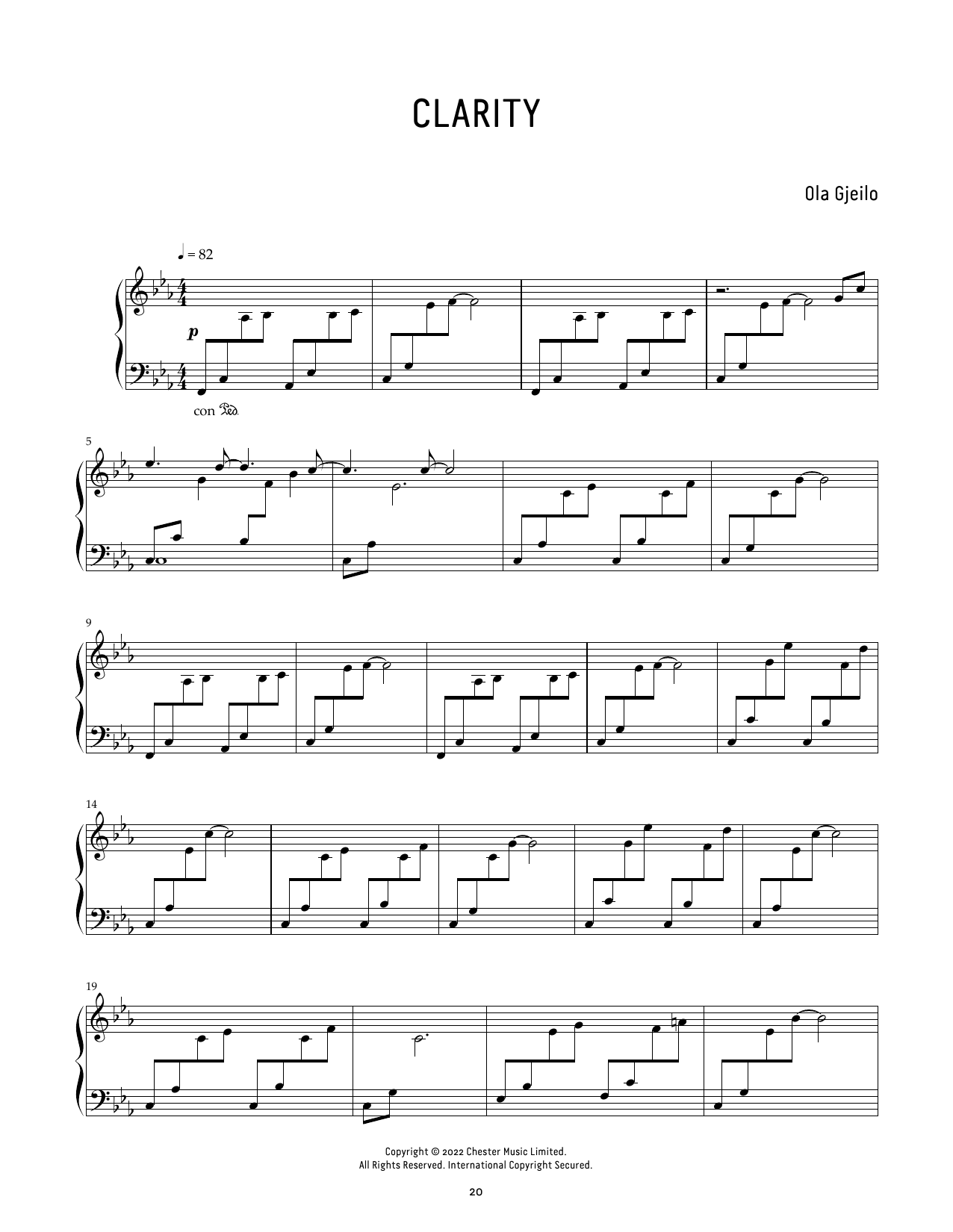 Download Ola Gjeilo Clarity Sheet Music and learn how to play Piano Solo PDF digital score in minutes