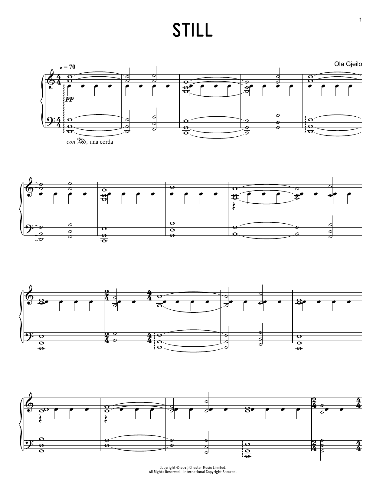 Download Ola Gjeilo Still Sheet Music and learn how to play Piano Solo PDF digital score in minutes