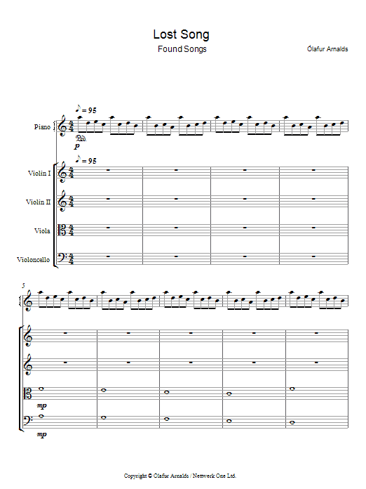 Download Ólafur Arnalds Lost Song Sheet Music and learn how to play Piano PDF digital score in minutes