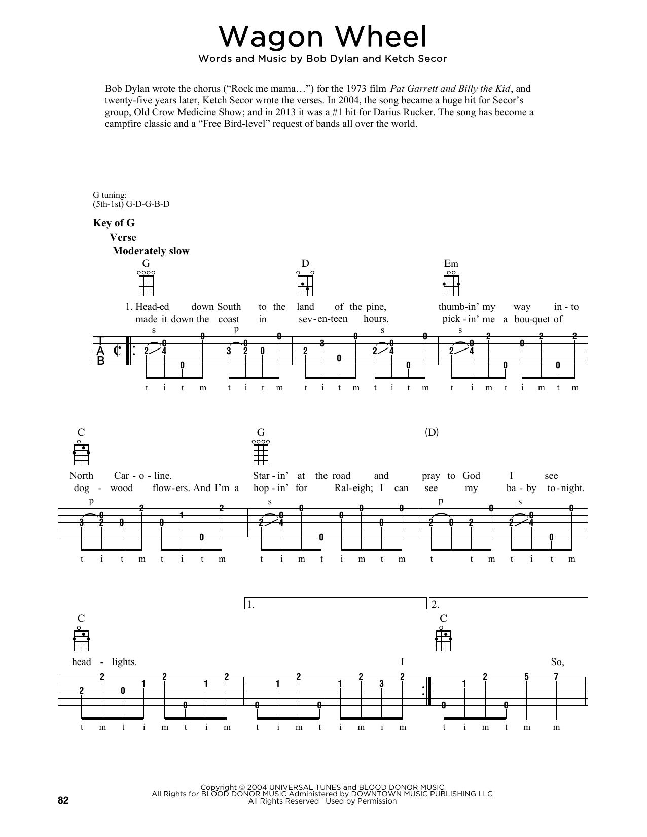 Download Old Crow Medicine Show Wagon Wheel (arr. Fred Sokolow) Sheet Music and learn how to play Mandolin PDF digital score in minutes