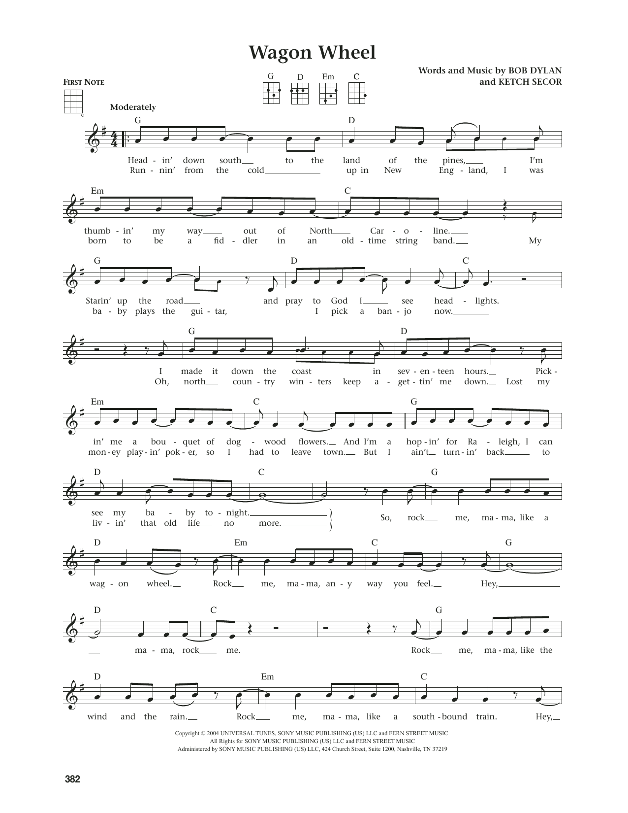 Download Old Crow Medicine Show Wagon Wheel (from The Daily Ukulele) (arr. Jim Beloff) Sheet Music and learn how to play Ukulele PDF digital score in minutes