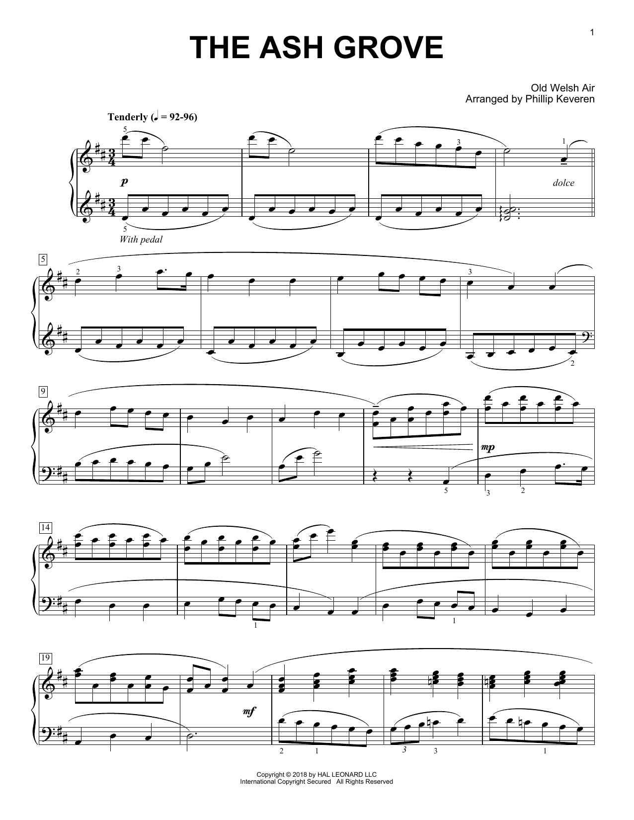 Download Old Welsh Air The Ash Grove [Classical version] (arr. Phillip Keveren) Sheet Music and learn how to play Piano Solo PDF digital score in minutes