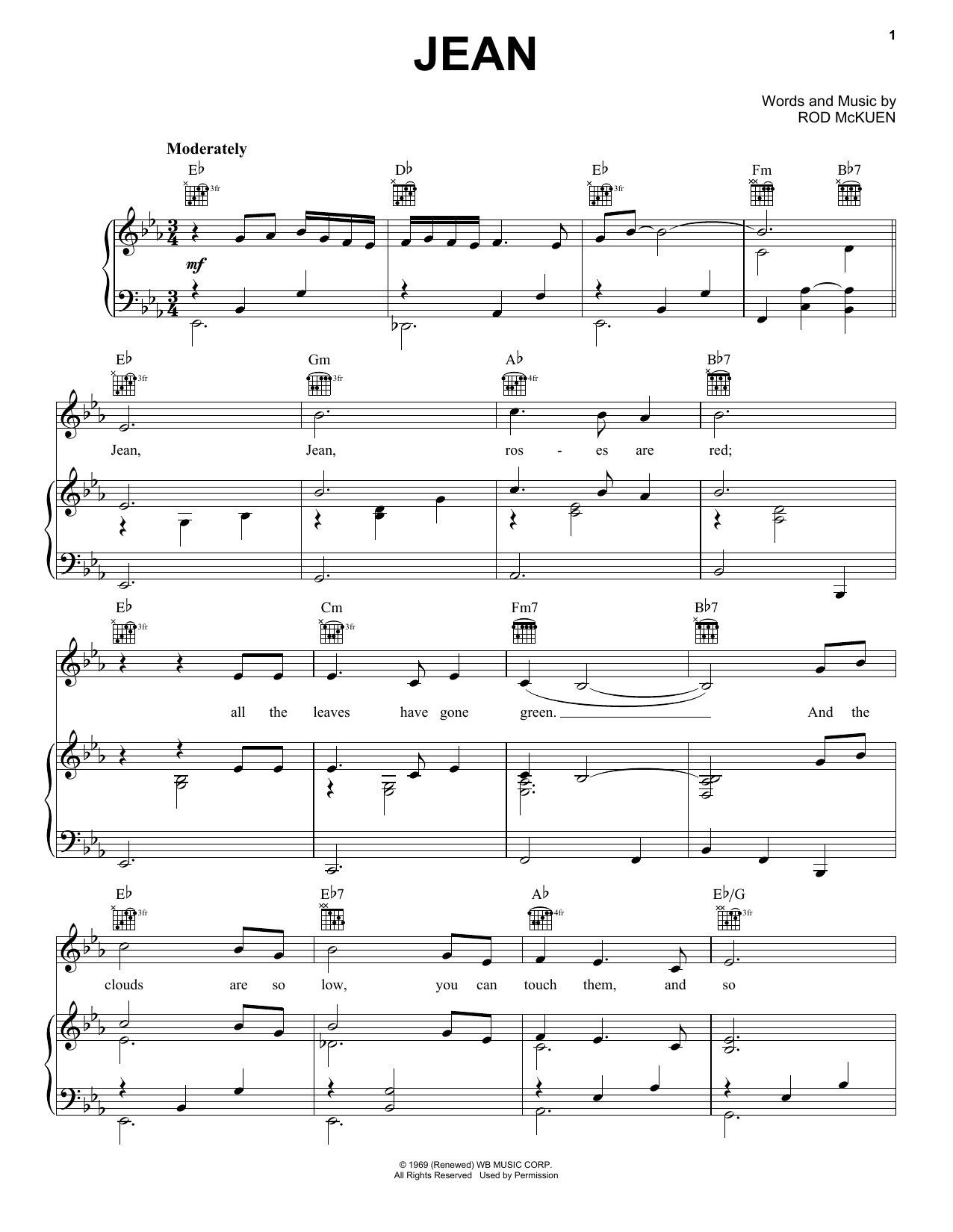 Download Oliver Jean Sheet Music and learn how to play Melody Line, Lyrics & Chords PDF digital score in minutes