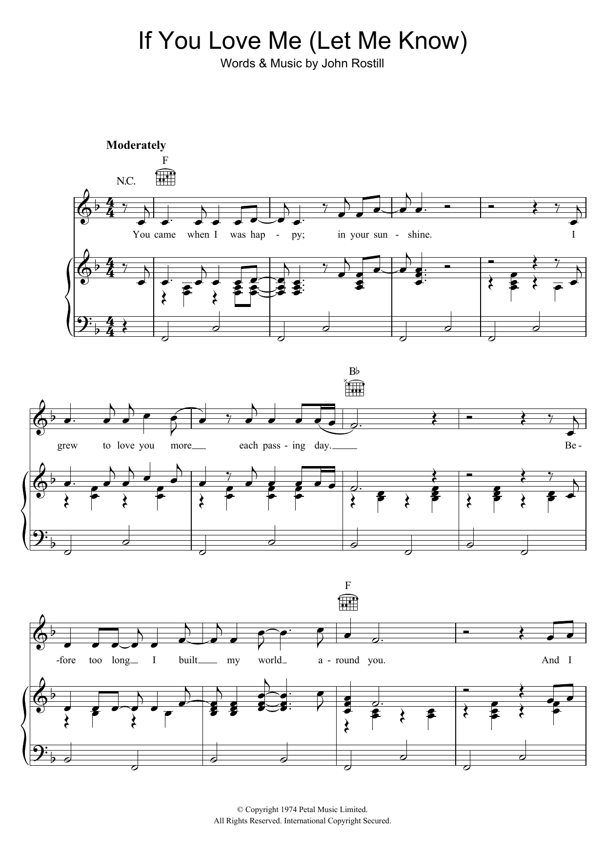 Download Elvis Presley If You Love Me (Let Me Know) Sheet Music and learn how to play Piano, Vocal & Guitar (Right-Hand Melody) PDF digital score in minutes