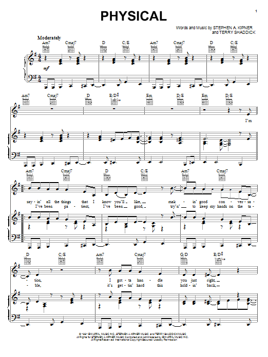 Download Olivia Newton-John Physical Sheet Music and learn how to play Flute PDF digital score in minutes