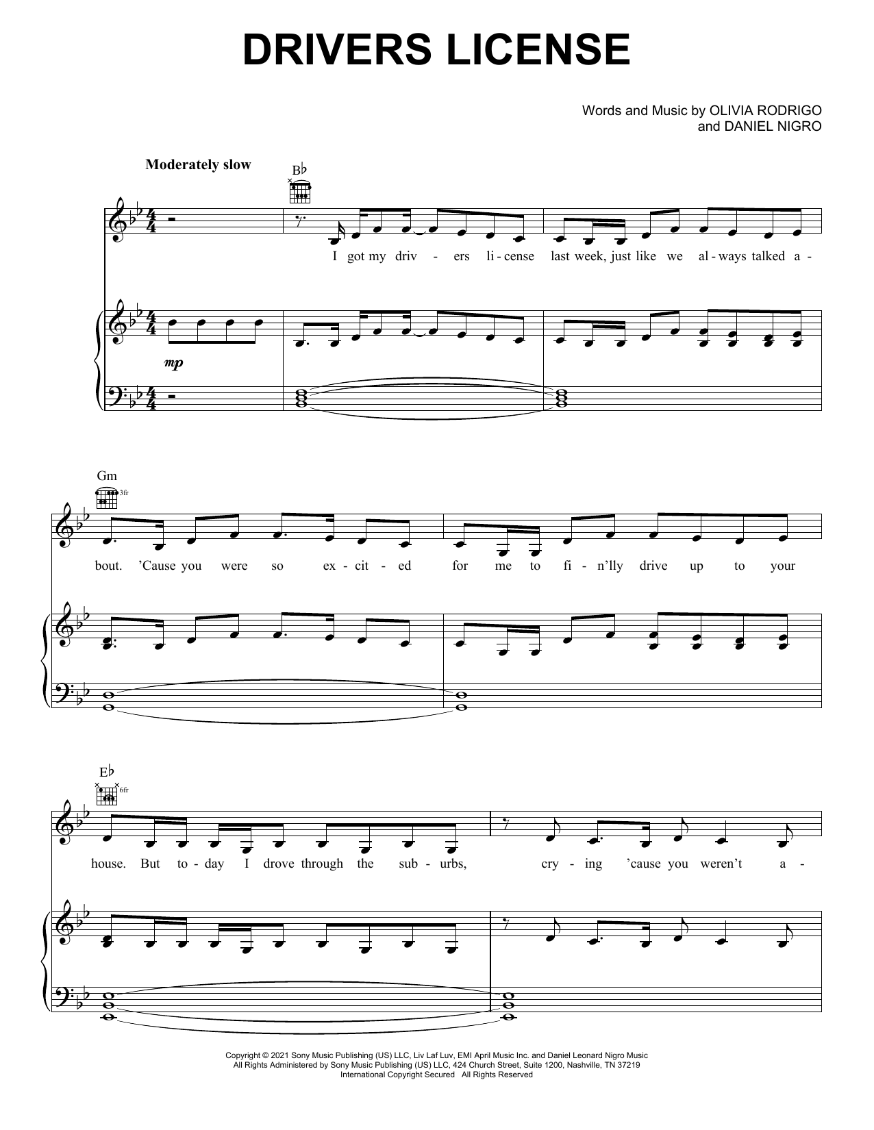 Download Olivia Rodrigo Drivers License Sheet Music and learn how to play Flute Duet PDF digital score in minutes