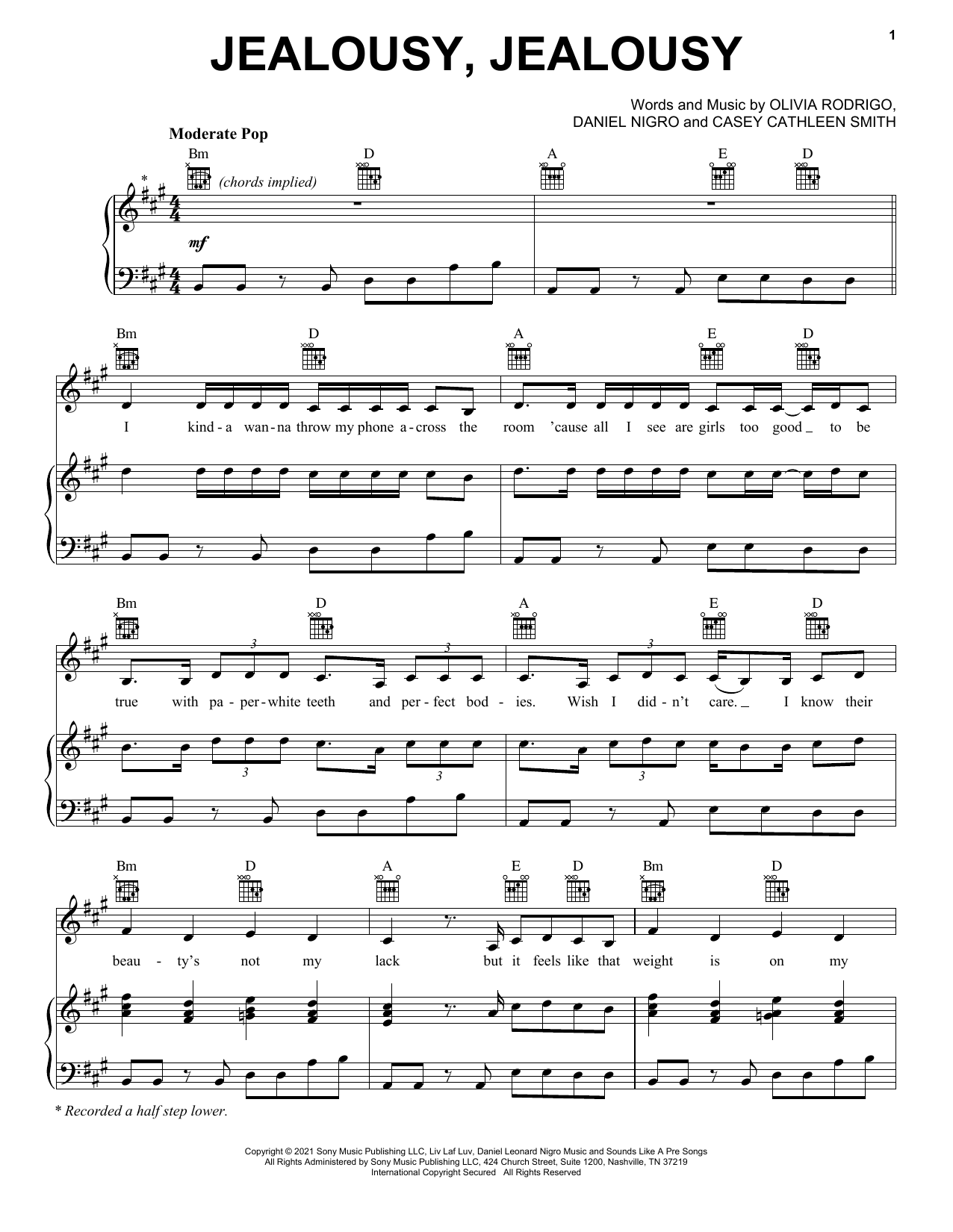 Download Olivia Rodrigo jealousy, jealousy Sheet Music and learn how to play Ukulele PDF digital score in minutes