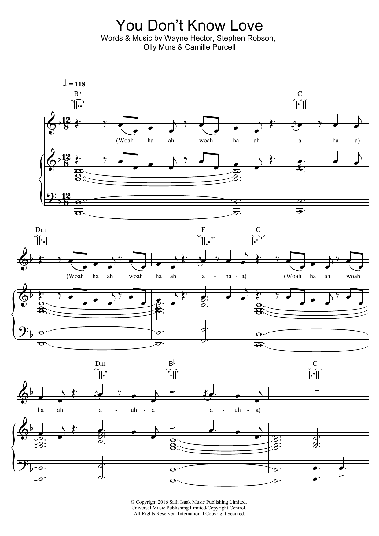 Download Olly Murs You Don't Know Love Sheet Music and learn how to play Piano, Vocal & Guitar (Right-Hand Melody) PDF digital score in minutes