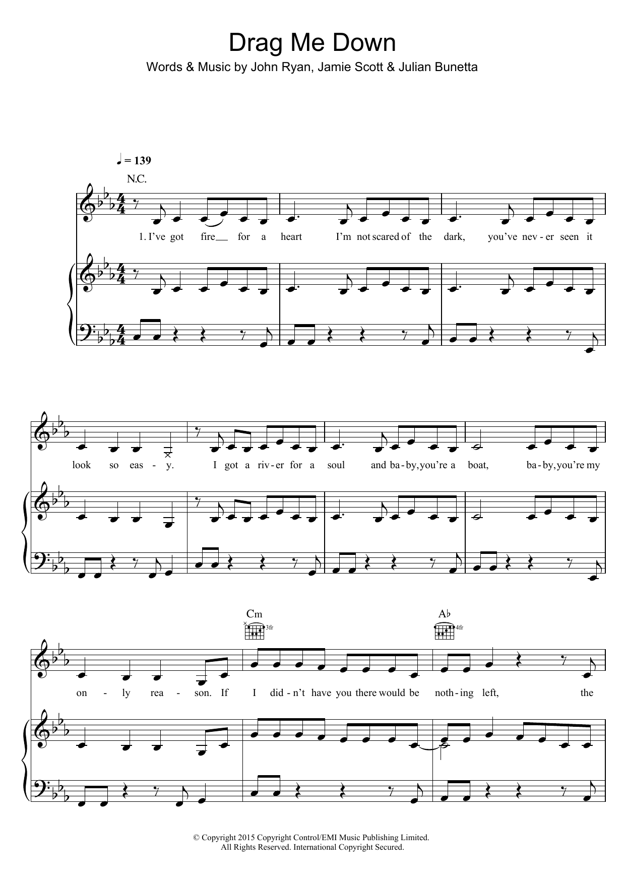 Download One Direction Drag Me Down Sheet Music and learn how to play Easy Piano PDF digital score in minutes