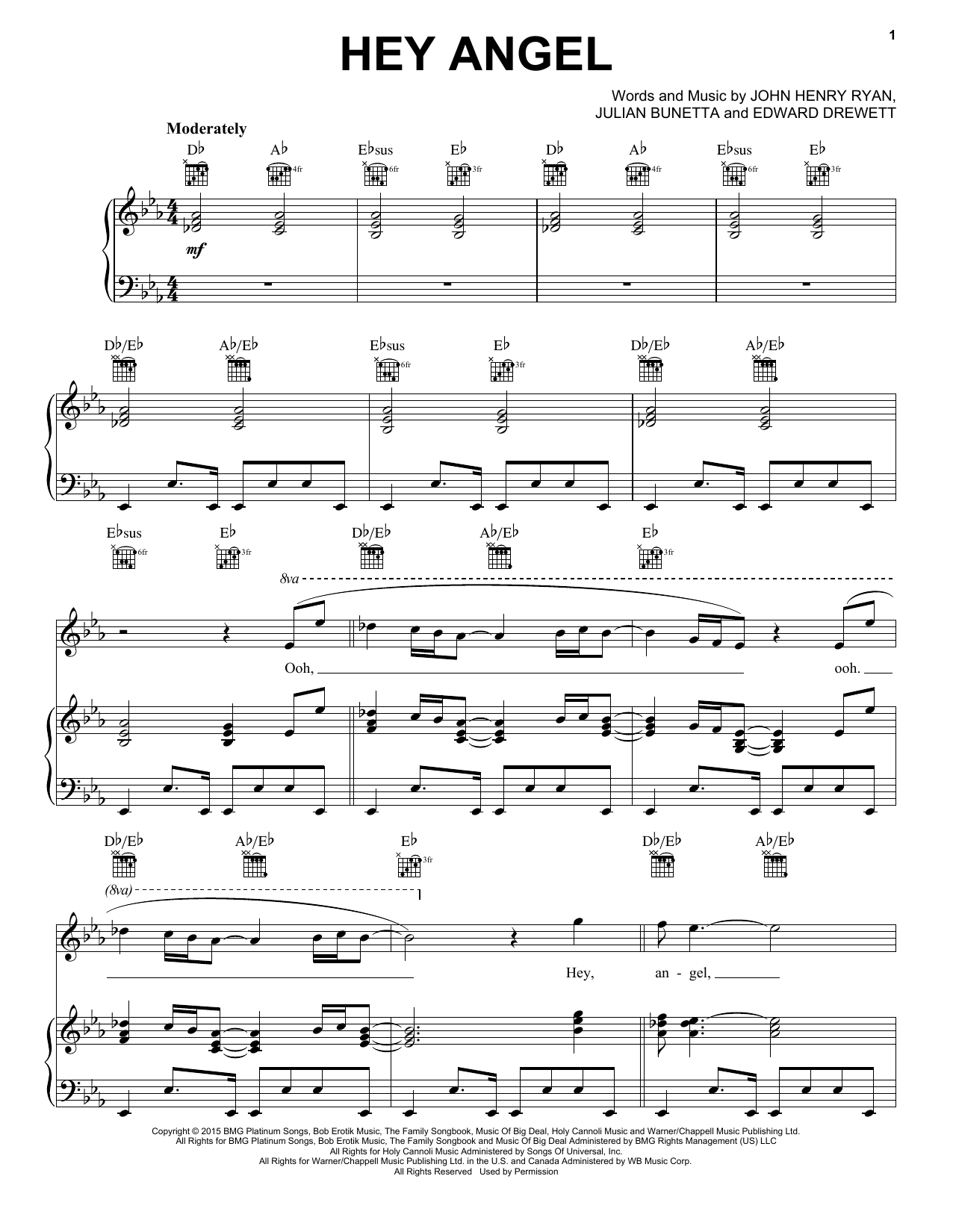 Download One Direction Hey Angel Sheet Music and learn how to play Piano, Vocal & Guitar (Right-Hand Melody) PDF digital score in minutes