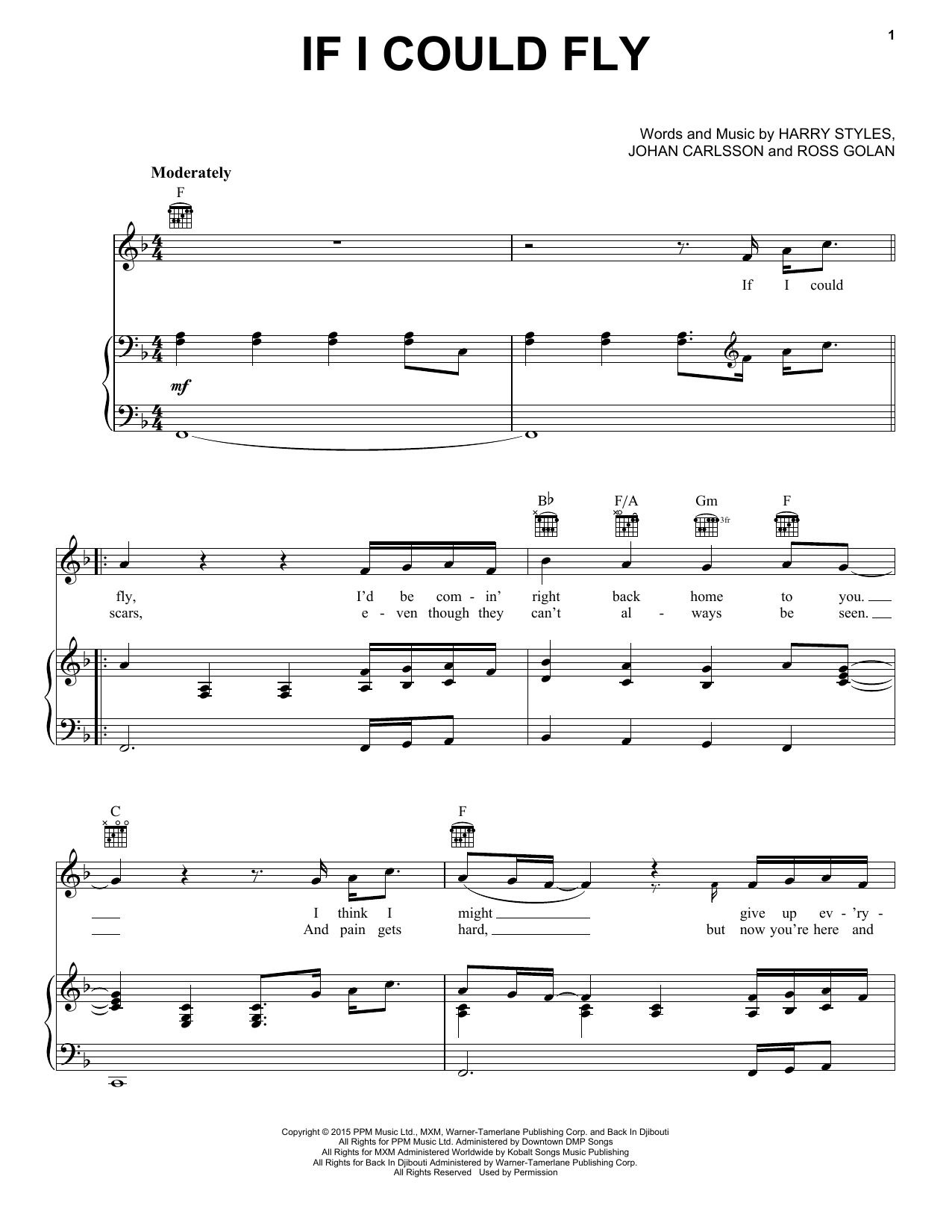 Download One Direction If I Could Fly Sheet Music and learn how to play Easy Piano PDF digital score in minutes