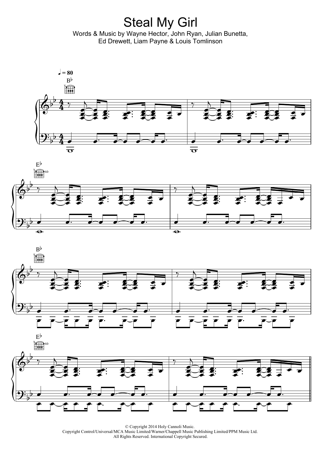 Download One Direction Steal My Girl Sheet Music and learn how to play Ukulele PDF digital score in minutes