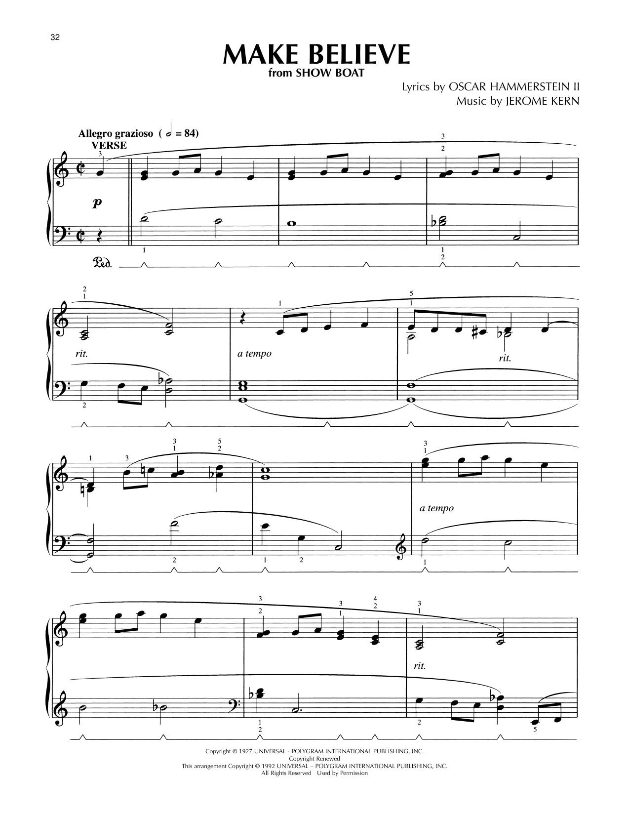Download Oscar Hammerstein II & Jerome Kern Make Believe (from Show Boat) (arr. Lee Evans) Sheet Music and learn how to play Piano Solo PDF digital score in minutes