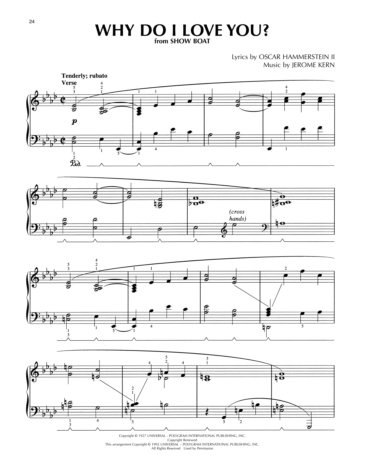 Download Oscar Hammerstein II & Jerome Kern Why Do I Love You? (from Show Boat) (arr. Lee Evans) Sheet Music and learn how to play Piano Solo PDF digital score in minutes