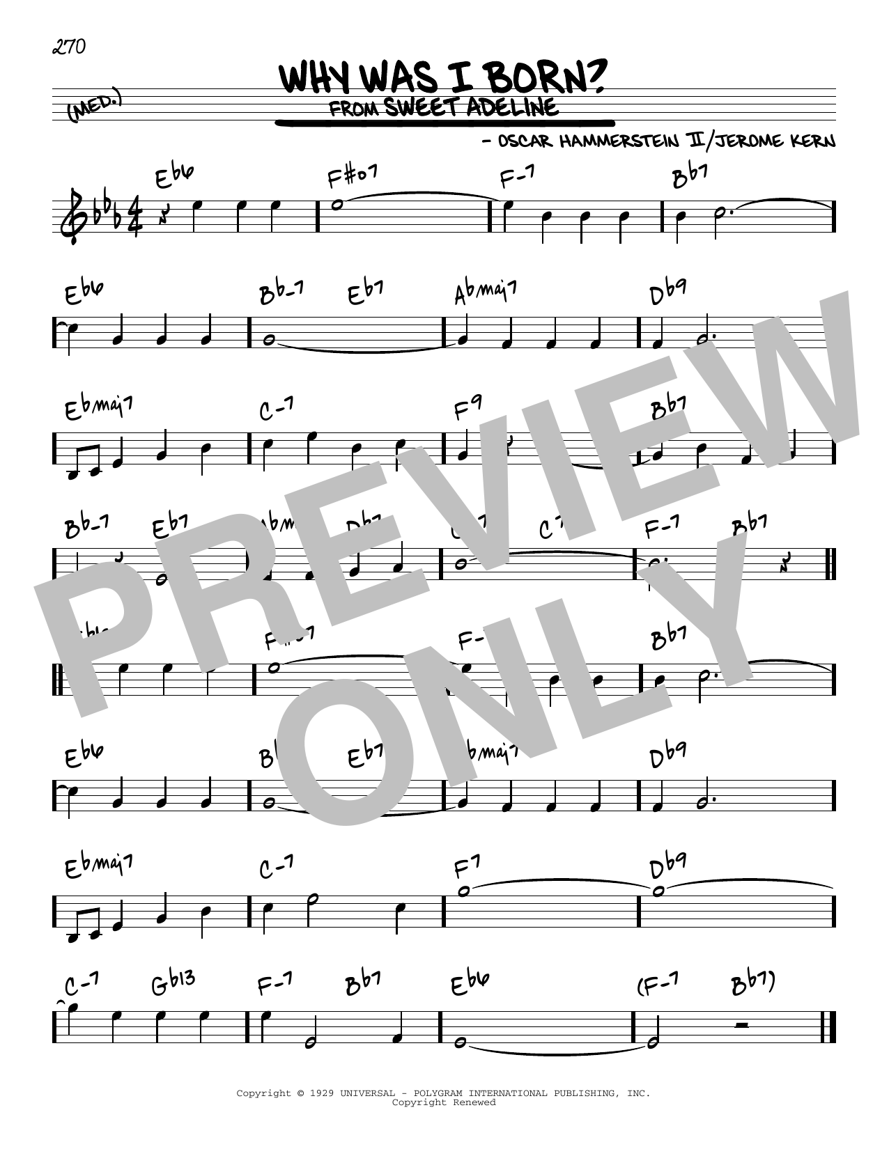 Download Oscar Hammerstein II Why Was I Born? Sheet Music and learn how to play Real Book – Melody & Chords PDF digital score in minutes