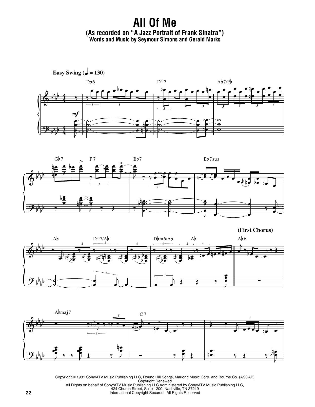 Download Oscar Peterson All Of Me Sheet Music and learn how to play Piano Transcription PDF digital score in minutes