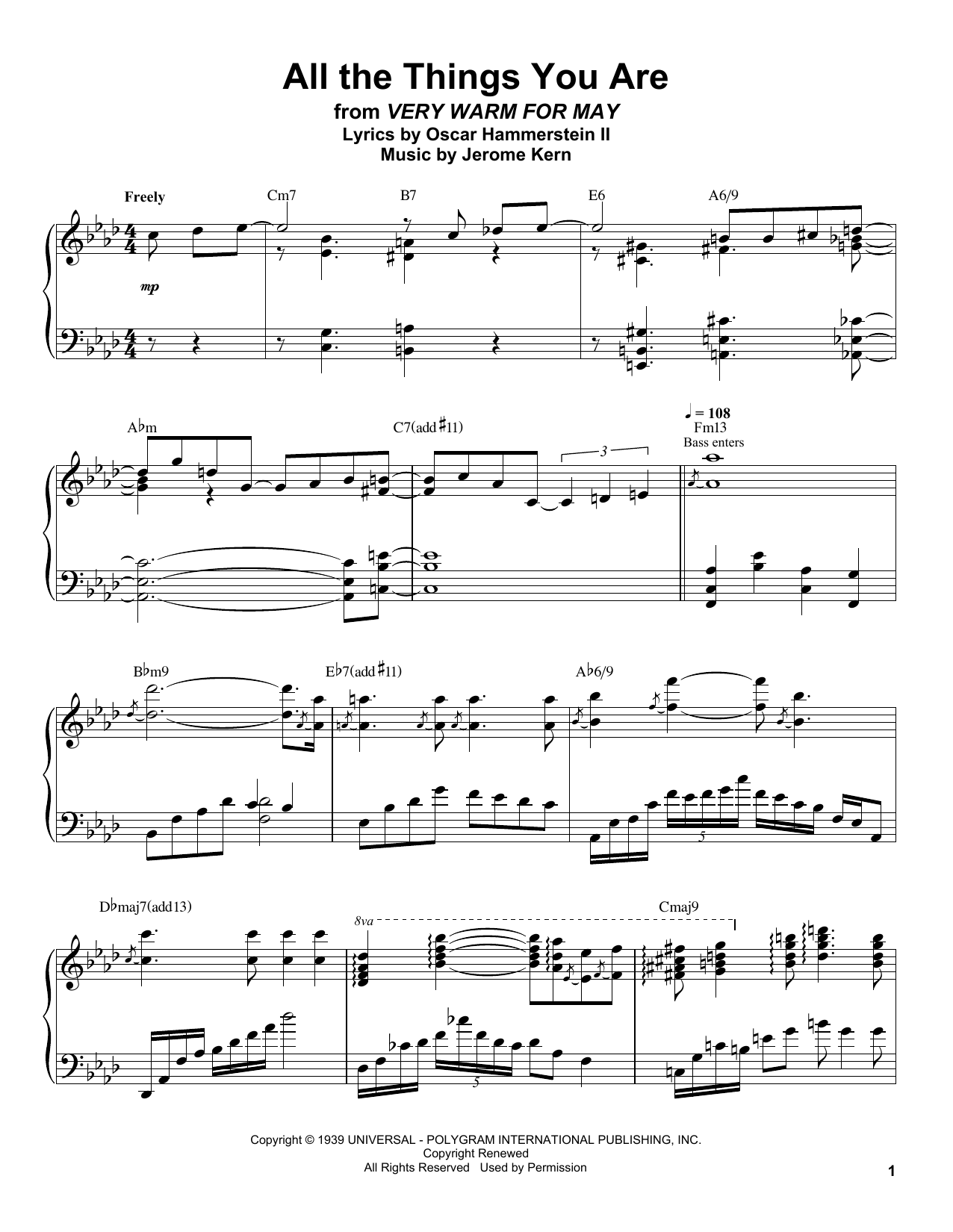Download Oscar Peterson All The Things You Are Sheet Music and learn how to play Piano Transcription PDF digital score in minutes
