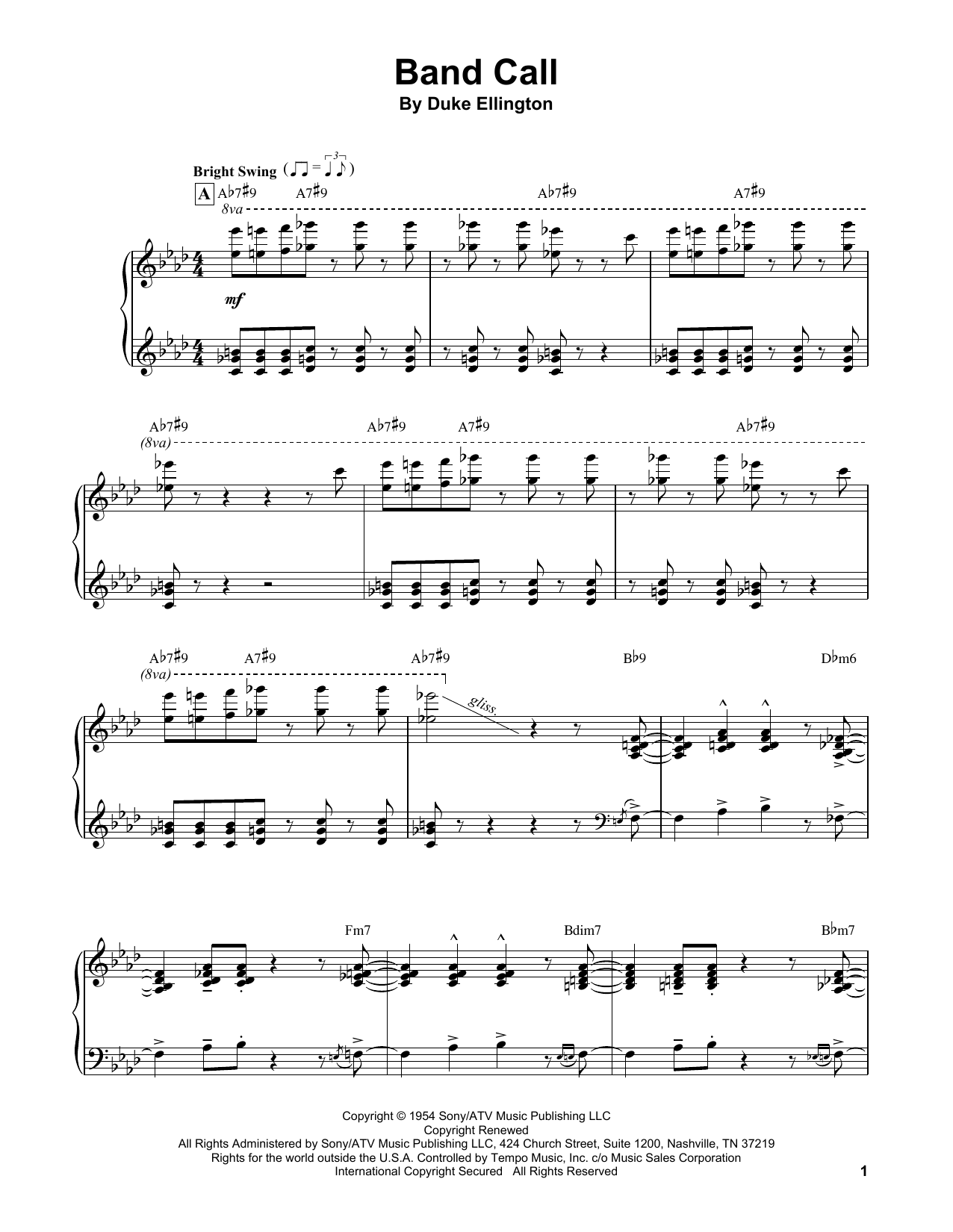Download Oscar Peterson Band Call Sheet Music and learn how to play Piano Transcription PDF digital score in minutes