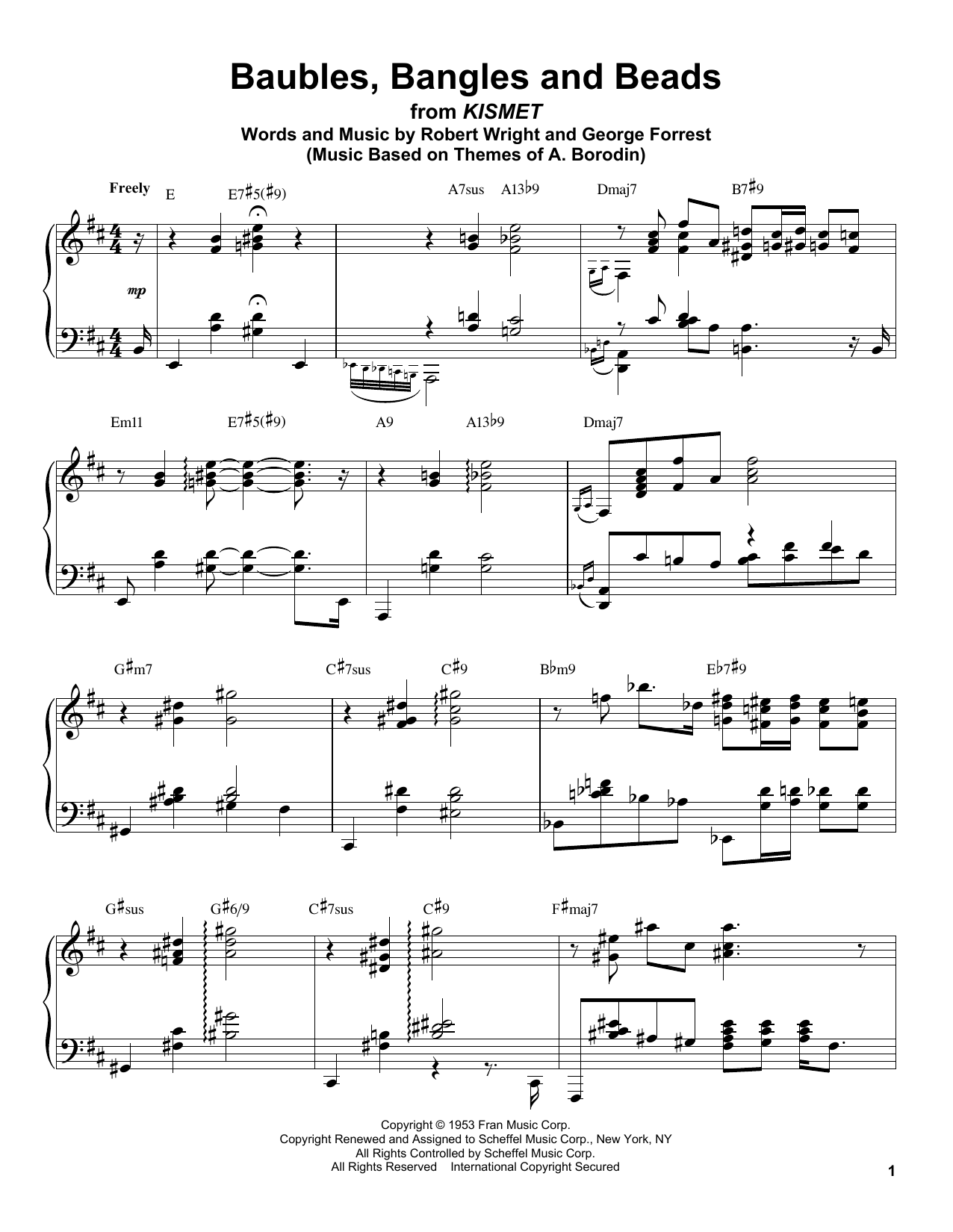 Download Oscar Peterson Baubles, Bangles And Beads Sheet Music and learn how to play Piano Transcription PDF digital score in minutes