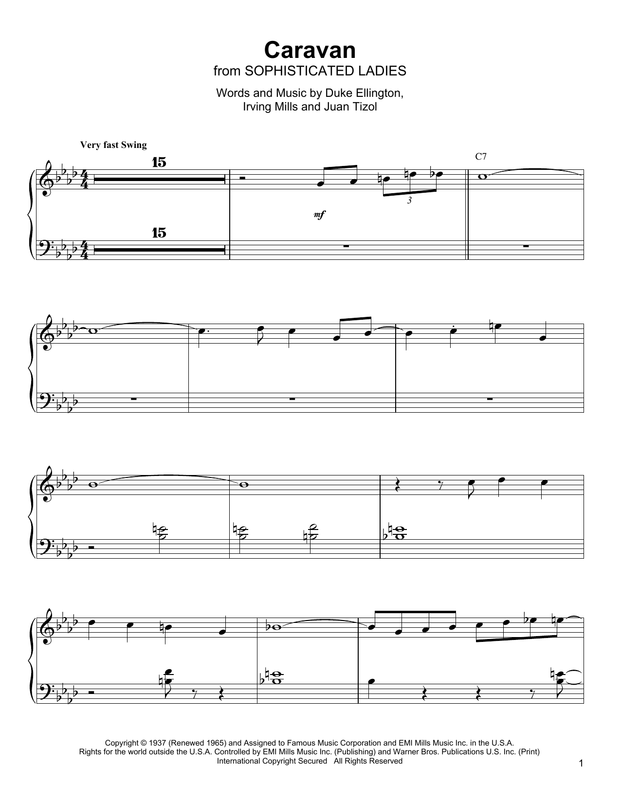 Download Oscar Peterson Caravan Sheet Music and learn how to play Piano Transcription PDF digital score in minutes