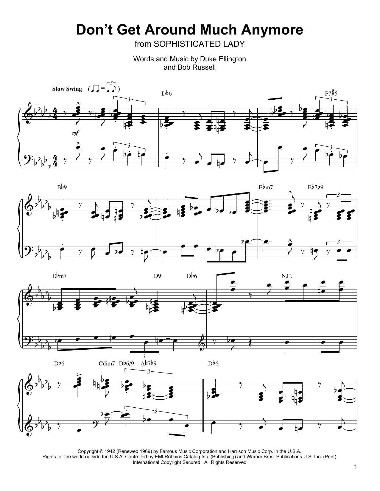Download Oscar Peterson Don't Get Around Much Anymore Sheet Music and learn how to play Piano Transcription PDF digital score in minutes
