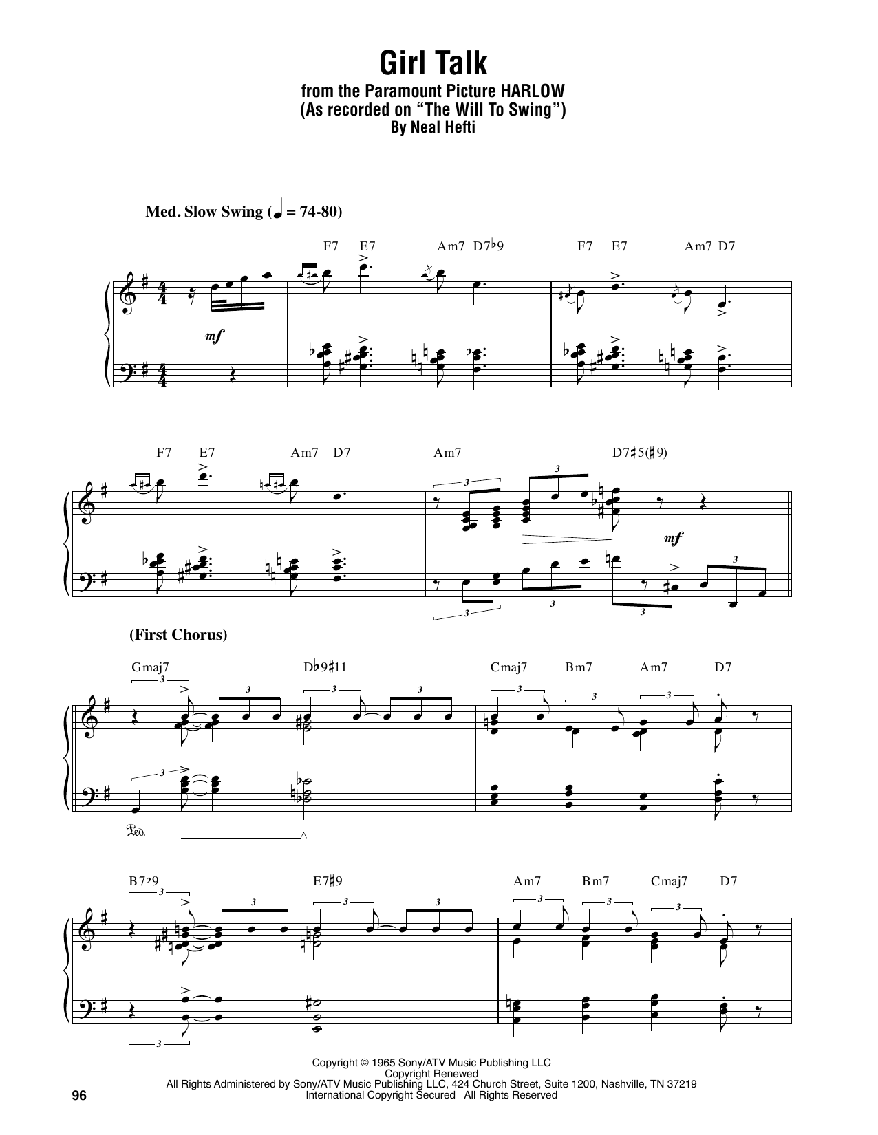 Download Oscar Peterson Girl Talk Sheet Music and learn how to play Piano Transcription PDF digital score in minutes