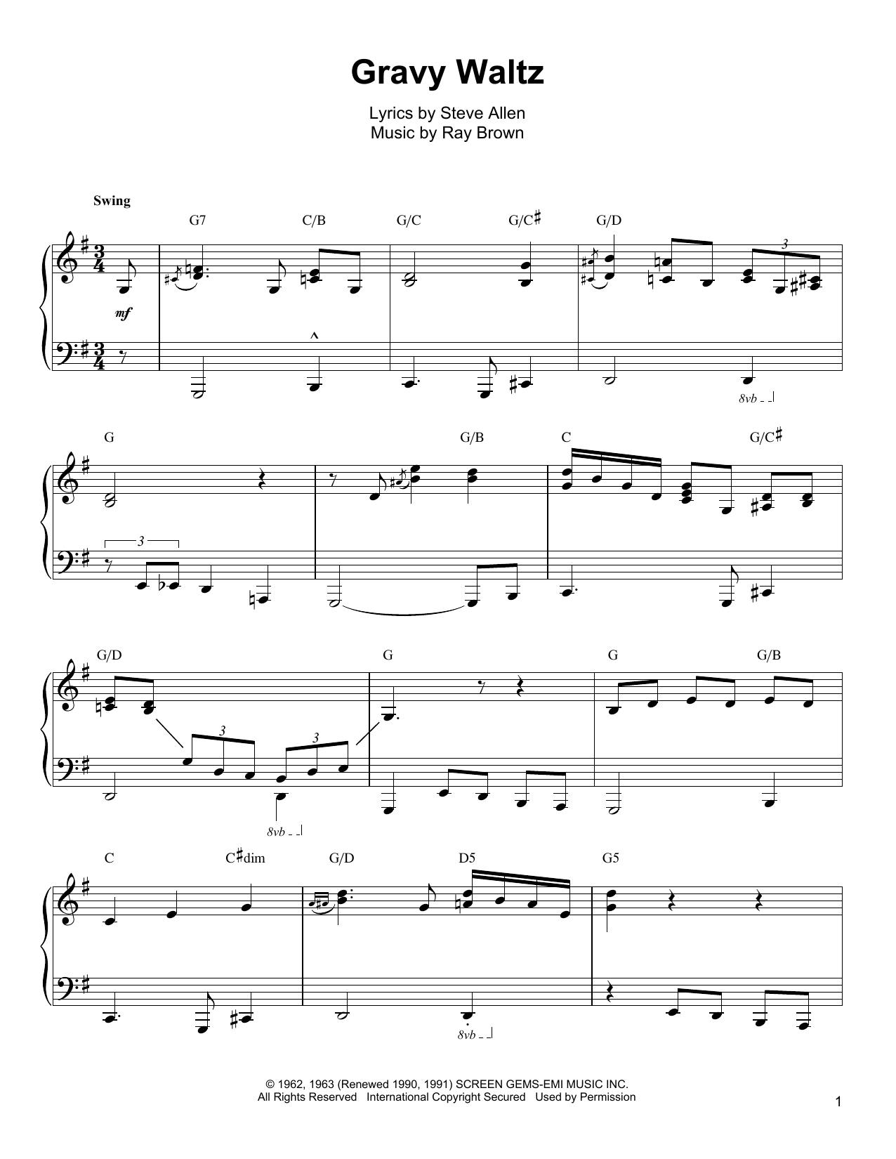 Download Oscar Peterson Gravy Waltz Sheet Music and learn how to play Piano Transcription PDF digital score in minutes