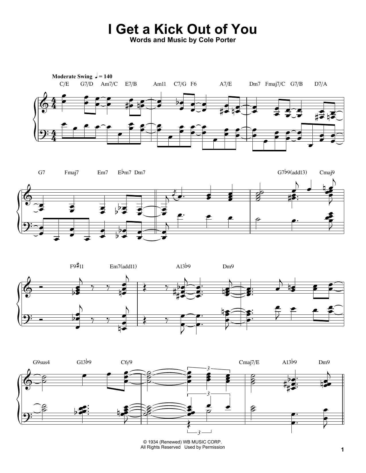 Download Oscar Peterson I Get A Kick Out Of You Sheet Music and learn how to play Piano Transcription PDF digital score in minutes