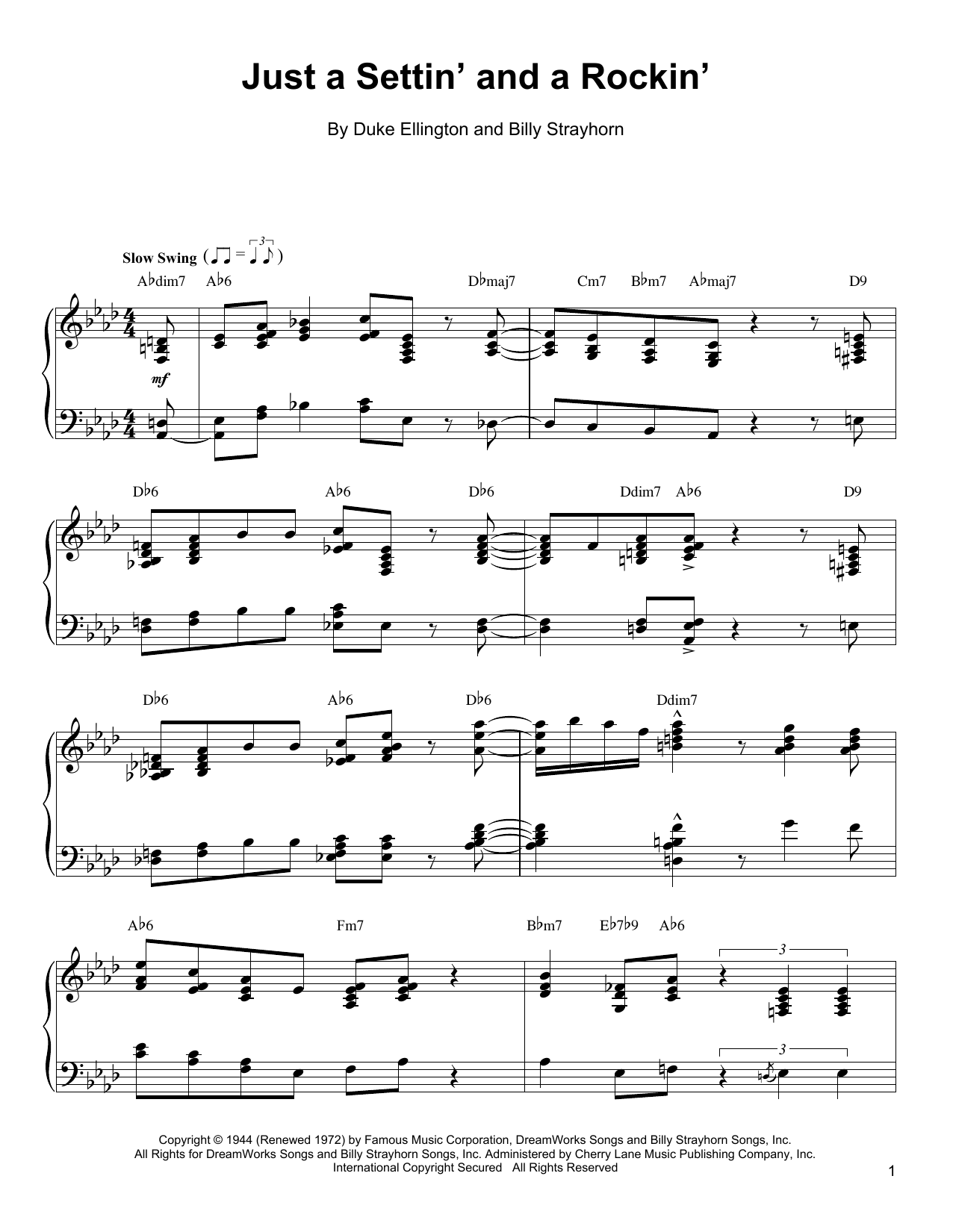 Download Oscar Peterson Just A Settin' And A Rockin' Sheet Music and learn how to play Piano Transcription PDF digital score in minutes