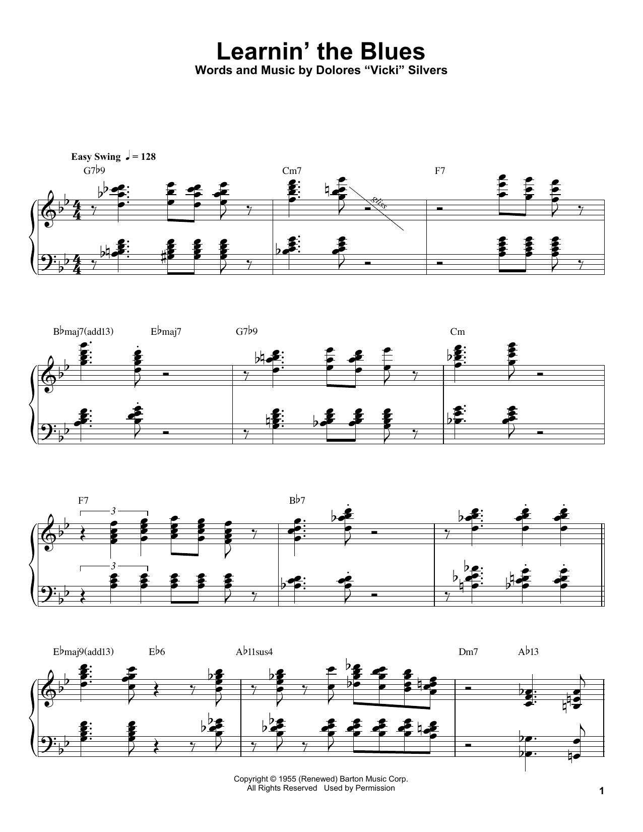 Download Oscar Peterson Learnin' The Blues Sheet Music and learn how to play Piano Transcription PDF digital score in minutes