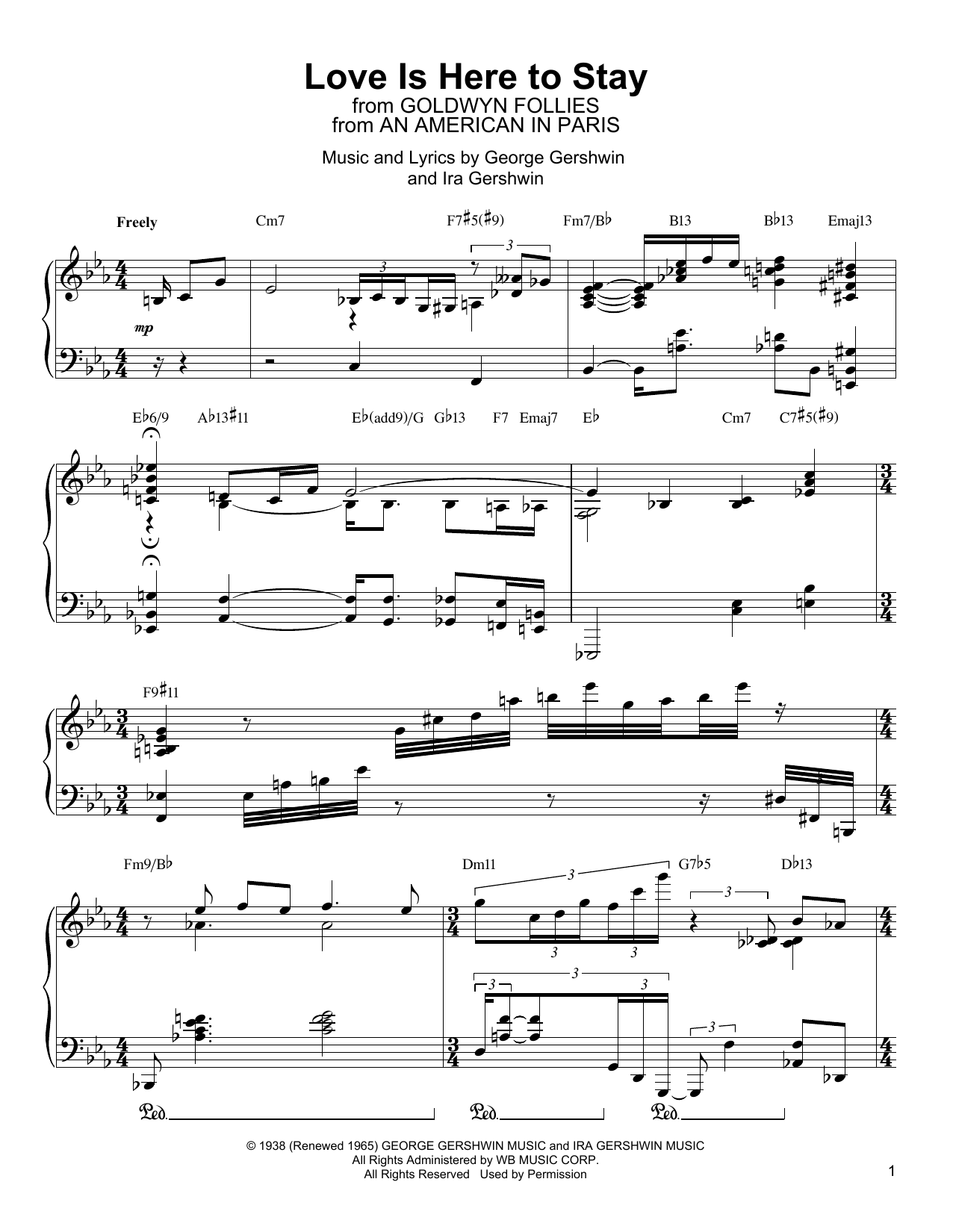 Download Oscar Peterson Love Is Here To Stay Sheet Music and learn how to play Piano Transcription PDF digital score in minutes